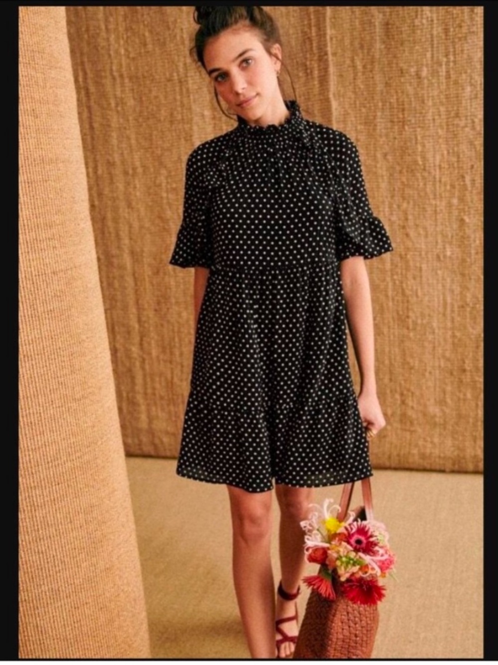 Sezane Ninon Polka Dot Mini Dress 34 - Picture 4 of 5